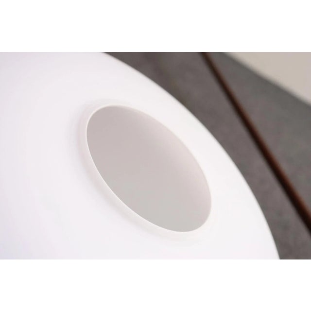 Pair of Chrome Laurel Floor Lamps With Frosted Mushroom Shades and Walnut Stems For Sale - Image 15 of 18