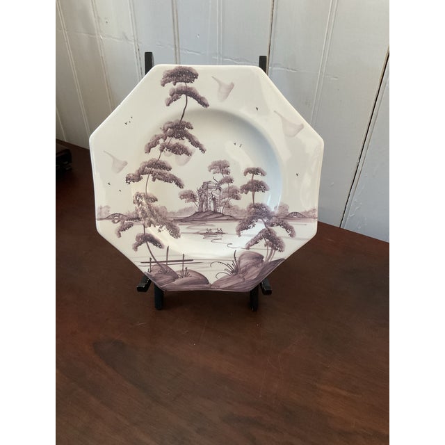 Ceramic Isis Salad, Dessert or Appetizer Plates, 8” Hand Painted Ceramic - Set of 8 For Sale - Image 7 of 12