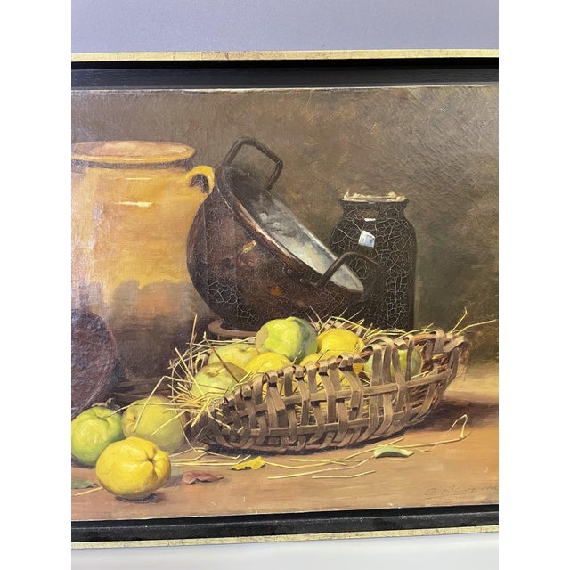 Claude Francois Blanc, Still Life with Brass Objects, 1900, Oil on Canvas For Sale - Image 3 of 6