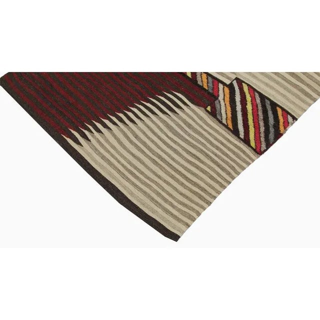2010s Handwoven Scandinavian Style Persian Kilim Area Rug - 3′6" × 7' For Sale - Image 5 of 8