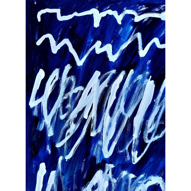 2020s 19.6" X 25.5" - Cy Twombly Inspired Abstract Original Oil Painting, Unframed For Sale - Image 5 of 7