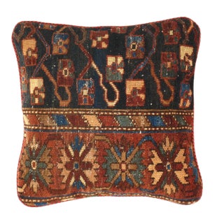 Vintage Hand Knotted Geometric Pillow For Sale