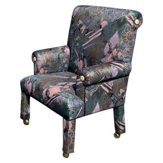 1990s Vintage Postmodern Mastercraft Inspired Art Deco Armchairs Accent Lounge Chair For Sale