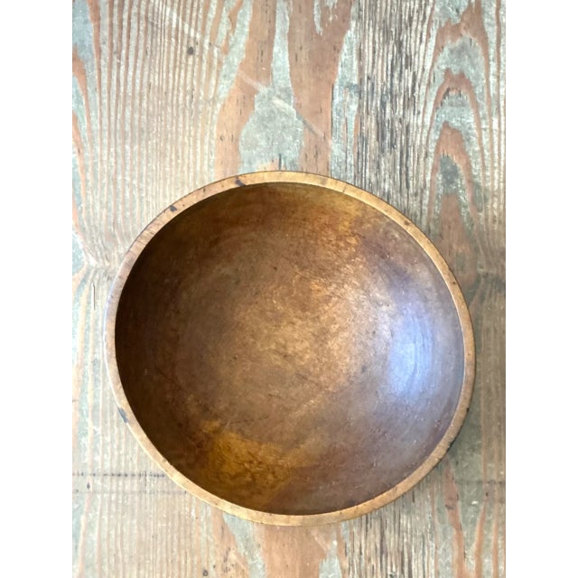 Vintage Large Wood Salad Bowl For Sale In West Palm - Image 6 of 12