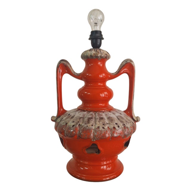 Vintage Fat Lava Ceramic Lamp, West Germany, 1960s For Sale