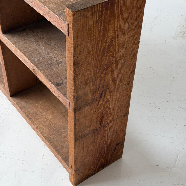 Brown Mid 20th Century Primitive Wood Bookshelf/Credenza For Sale - Image 8 of 9