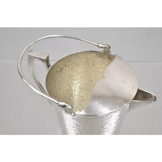 Vintage T&t Hand Hammered Silver Plated Art Deco Small Watering Can Pitcher For Sale - Image 4 of 12