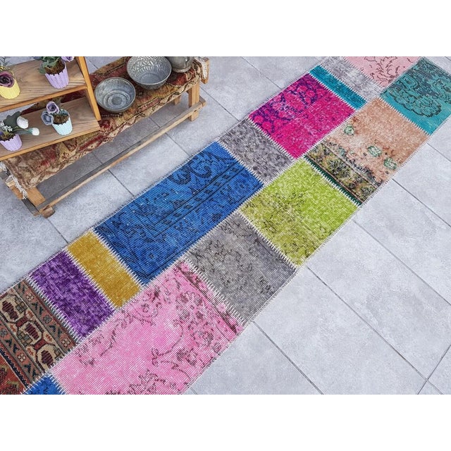 1970s Vintage Turkish Tribal Wool Runner For Sale - Image 5 of 10