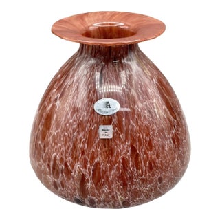 Vintage MCM Maestri Vetrai Art Glass Vase by Azzurra Co For Sale