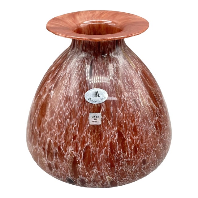 Vintage MCM Maestri Vetrai Art Glass Vase by Azzurra Co For Sale