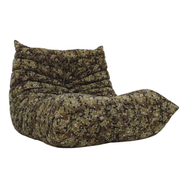 Vintage Togo Armchair with Liberty Fabric by Michel Ducaroy for Ligne Roset, 1970s For Sale