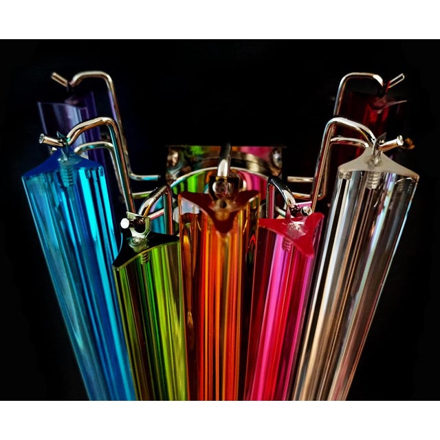 Blue Italian Venini Style Triedri Wall Sconce in Murano, 1990s, Set of 2 For Sale - Image 8 of 14