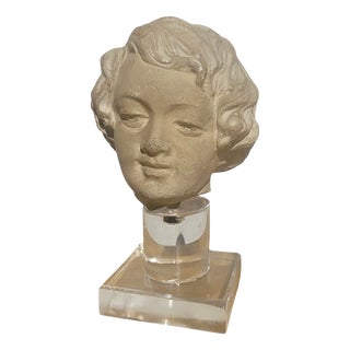 18th Century Stone Sculpture of a Child's Head For Sale