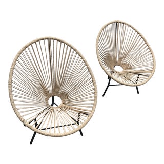 Roost Eclipse-Woven Acapulco Egg Chairs- A Pair For Sale