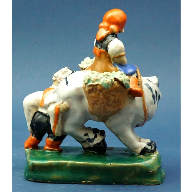 1920s 20th Century Handmade Ceramic Sculpture of Children on Donkeys from Szecsi, Hungary For Sale - Image 5 of 18