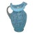 Antique Fenton Daisy and Fern Opalescent Blue Art Glass Pitcher For Sale