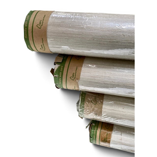2020s Thibaut T3669 Windward Sisal Grasscloth Wallpaper in Off White - Set of 4 Double Rolls For Sale - Image 5 of 17