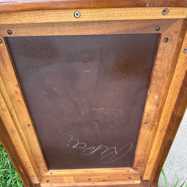 Wood Mid-Century Modern Sculpted Walnut Coffee Table With Black Laminate Inset Top For Sale - Image 7 of 7