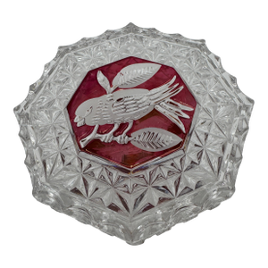 Byrdes Collection Octagon 4" Trinket Box by Hofbauer 24% Lead Crystal