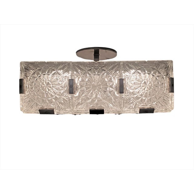 Mid-Century Modern Mid-Century Frosted Glass Square Flush Mount Ceiling Lights For Sale - Image 3 of 12