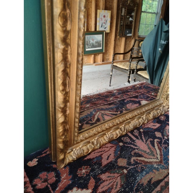 Antique Handcarved Giltwood Mirror For Sale - Image 4 of 8