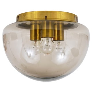 Mid-Century Glass Globe Flushmount from Peill & Putzler, Germany, 1970s For Sale