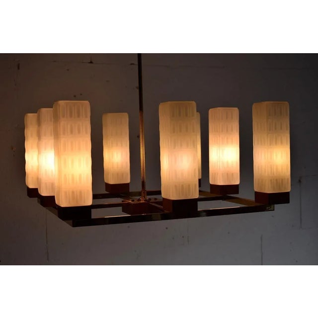 Mid-Century Modern Brass, Teak and Glass Ceiling Lamp from Kaiser Idell / Kaiser Leuchten For Sale - Image 10 of 16