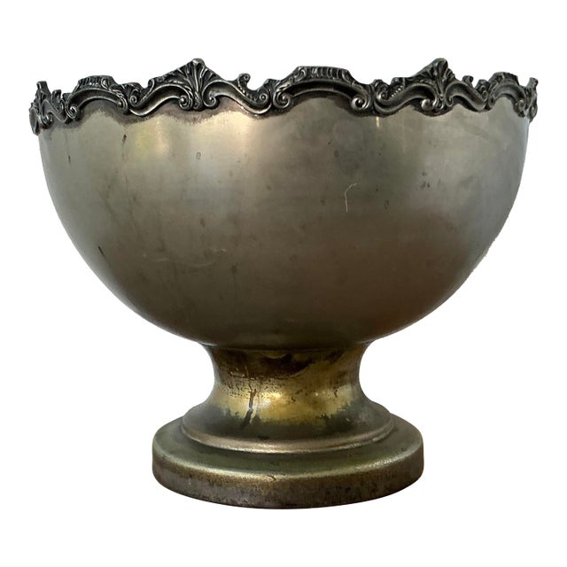 Vintage Regency Monumental Distressed Plate Bowl For Sale