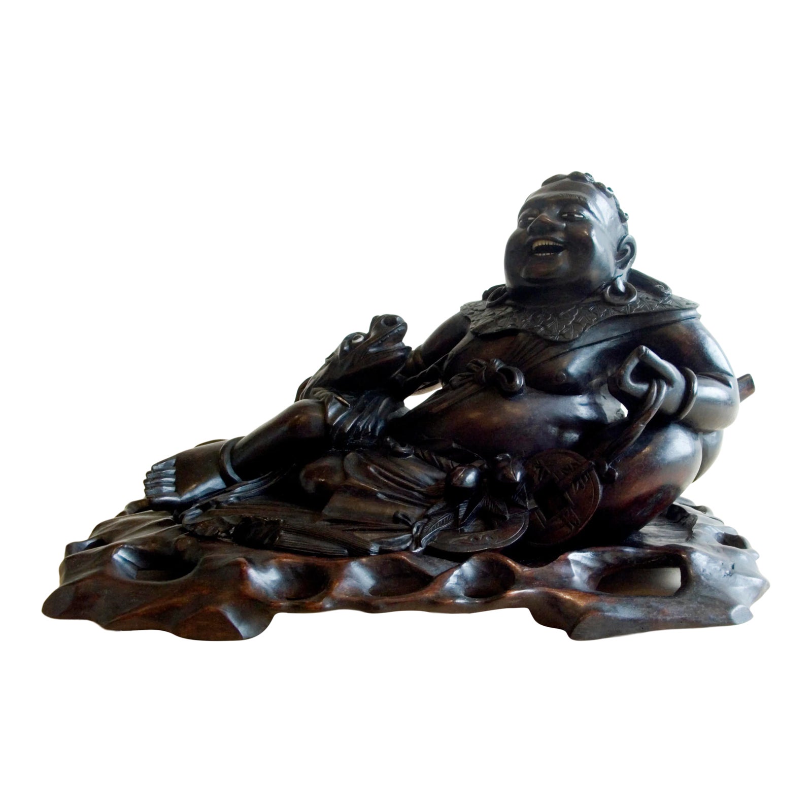 Late 19th Century Chinese Carved Hongmu of Liu Hai, One of the Eight ...