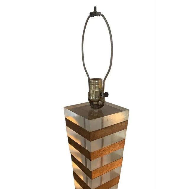 Wood 1970s Plexiglass and WoodTable Lamp After Felice Antonio Botta For Sale - Image 7 of 12