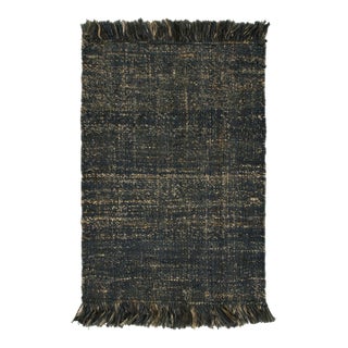 Rug & Kilim Textured Blue and Beige Hemp Rug, 10' x 10' For Sale