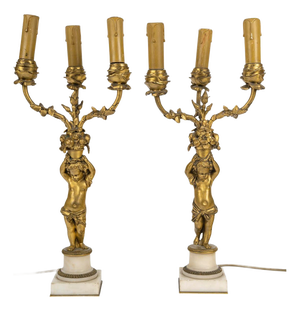 19th Century Louis XVI Candleholders from Barbedienne, Set of 2