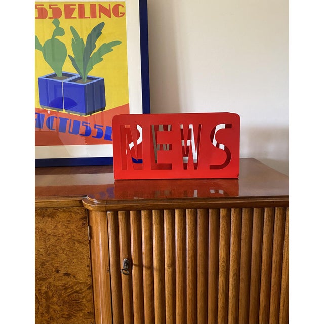 Space Age Red Magazine Rack, France, 1970s For Sale - Image 12 of 15