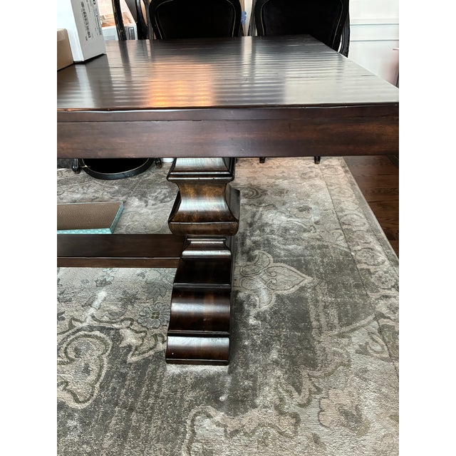 Pottery Barn Banks Extendable Dining Table (76”-128”), Alfresco Brown This beautiful dark wood table can extend from 76"...