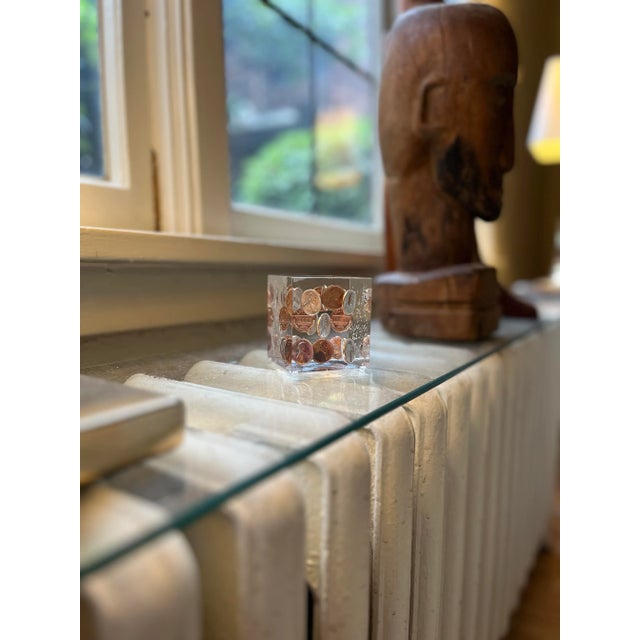 Lincoln 1971 Acrylic Pennies Block Lucite Paperweight For Sale - Image 9 of 9