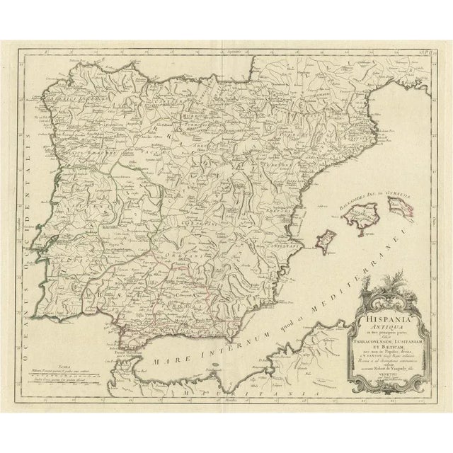 Map of Ancient Spain and Portugal Hispania, 1784 For Sale - Image 11 of 11