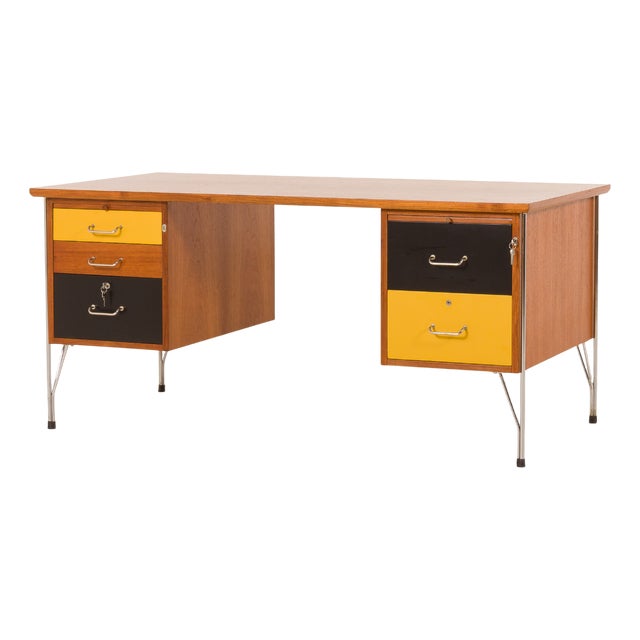 Mid-Century Modern Danish Teak Desk, 1970s For Sale