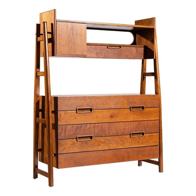Silvio Cavatorta Mid Century Italian Mahogany Cabinet Bookcase For Sale