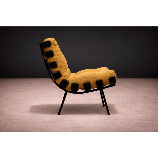 Wood “Costella” Armchair in Hardwood & Chenille, Martin Eisler, 1950s For Sale - Image 7 of 9