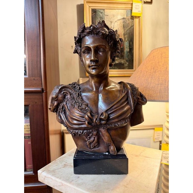 Classical Roman Style Bronze Bust of Caesar For Sale - Image 3 of 5