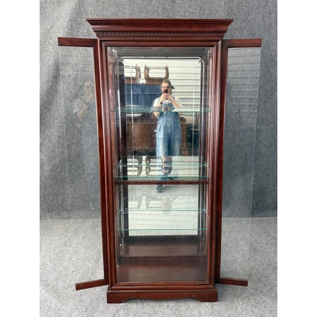 Philip Reinisch Curio Cabinet With Etched Glass Front For Sale - Image 4 of 12