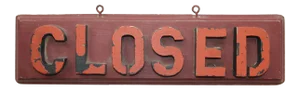 Vintage Applied Letter Closed Store Sign