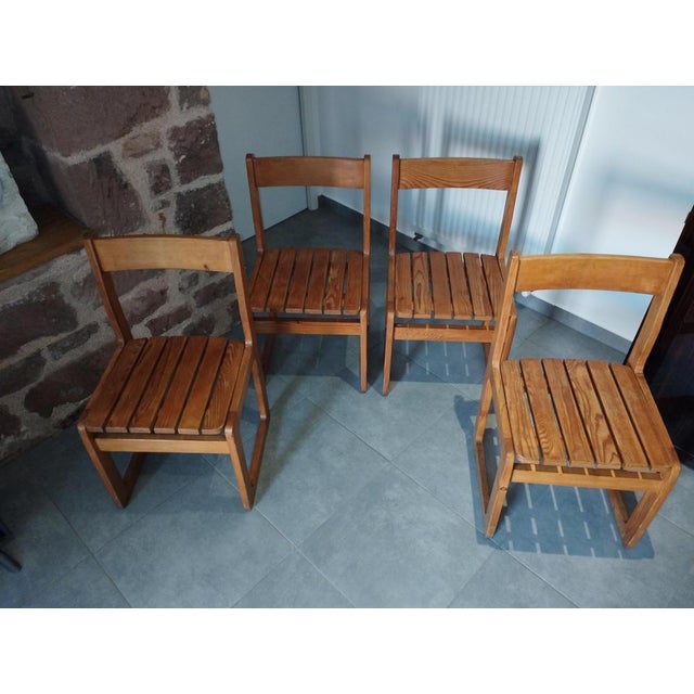 Mid-Century Modern DLG Sled Chairs by Charlotte Perriand and André Sornay, 1960s, Set of 4 For Sale - Image 3 of 18