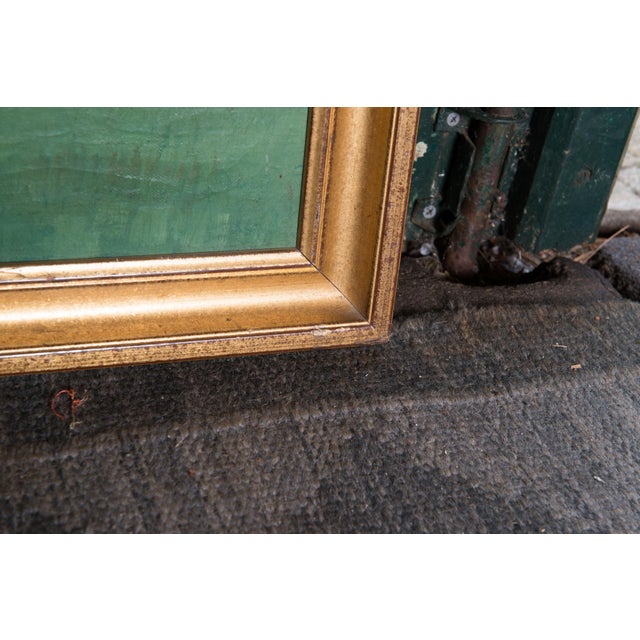 Wood Late 19th Century Framed Napoleon III Era Oil on Canvas Painting of French Chateau Landscape For Sale - Image 7 of 13