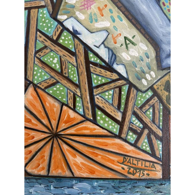 Mario D'altilia, Figure and Technical Landscape, 2015, Oil on Canvas For Sale - Image 4 of 12