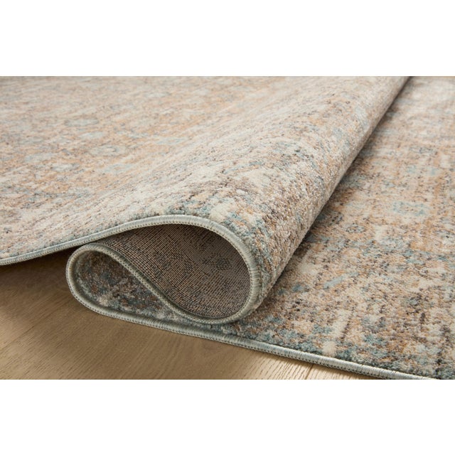 Transitional Angela Rose x Loloi Blake Rug Sand / Sky 7'-10" x 7'-10" Round Area Rug For Sale - Image 3 of 8