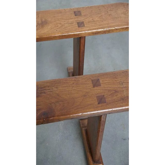 Brown Antique French Hallway or Dining Benches, Set of 2 For Sale - Image 8 of 13