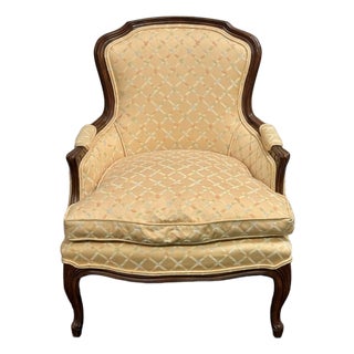 Late 20th Century Upholstered French Bergere Chair For Sale