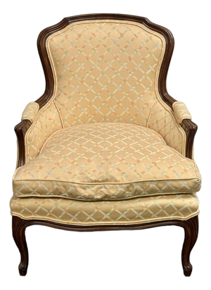 Late 20th Century Upholstered French Bergere Chair
