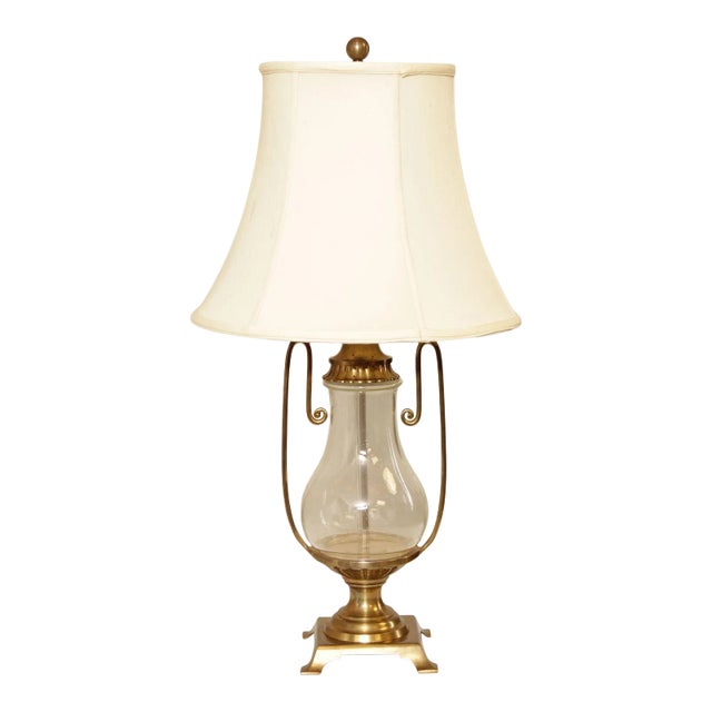 Chapman Seeded Glass & Brass Table Lamp For Sale